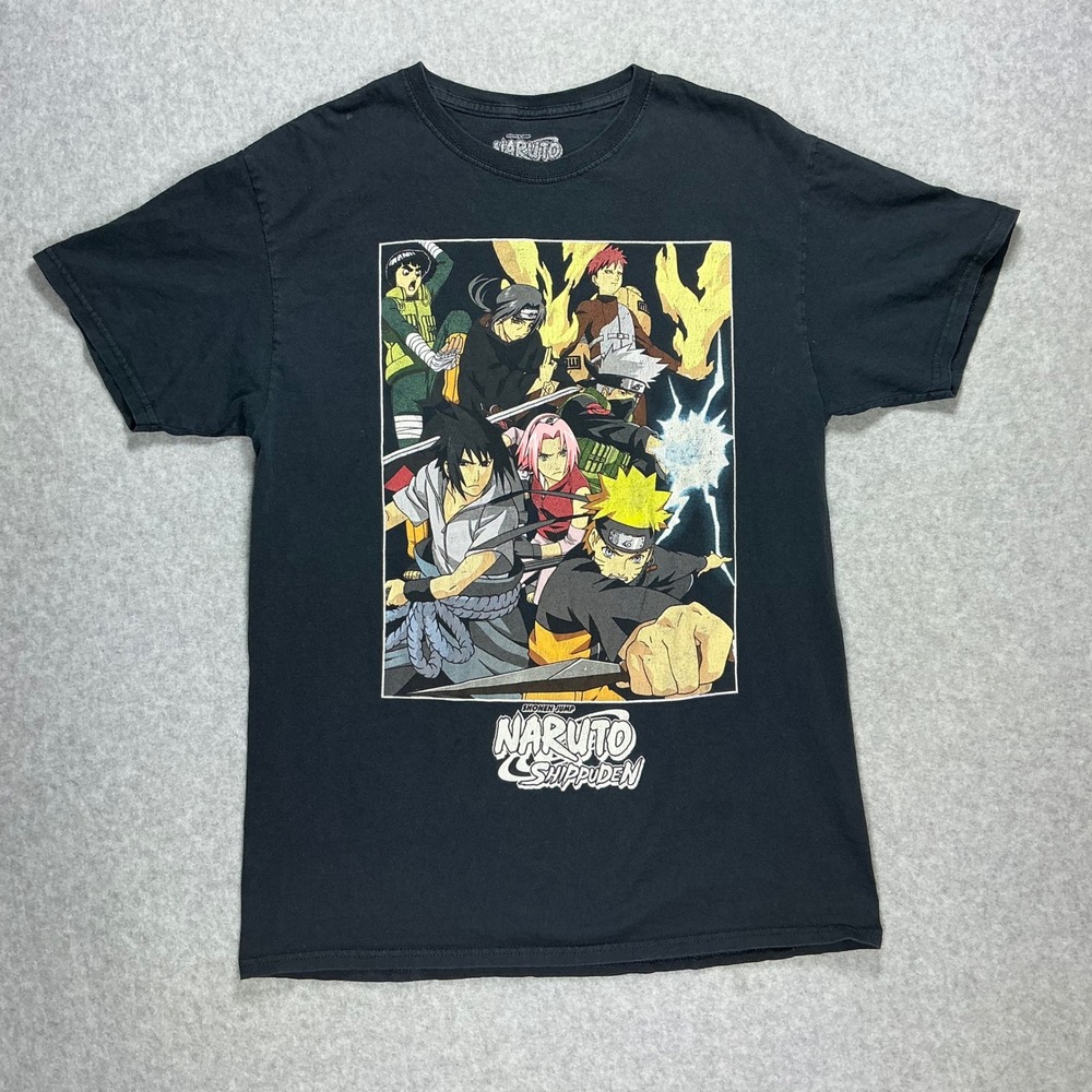 Naruto Shippuden Graphic T-Shirt Mens Medium Black Ripple Junction Anime Tee